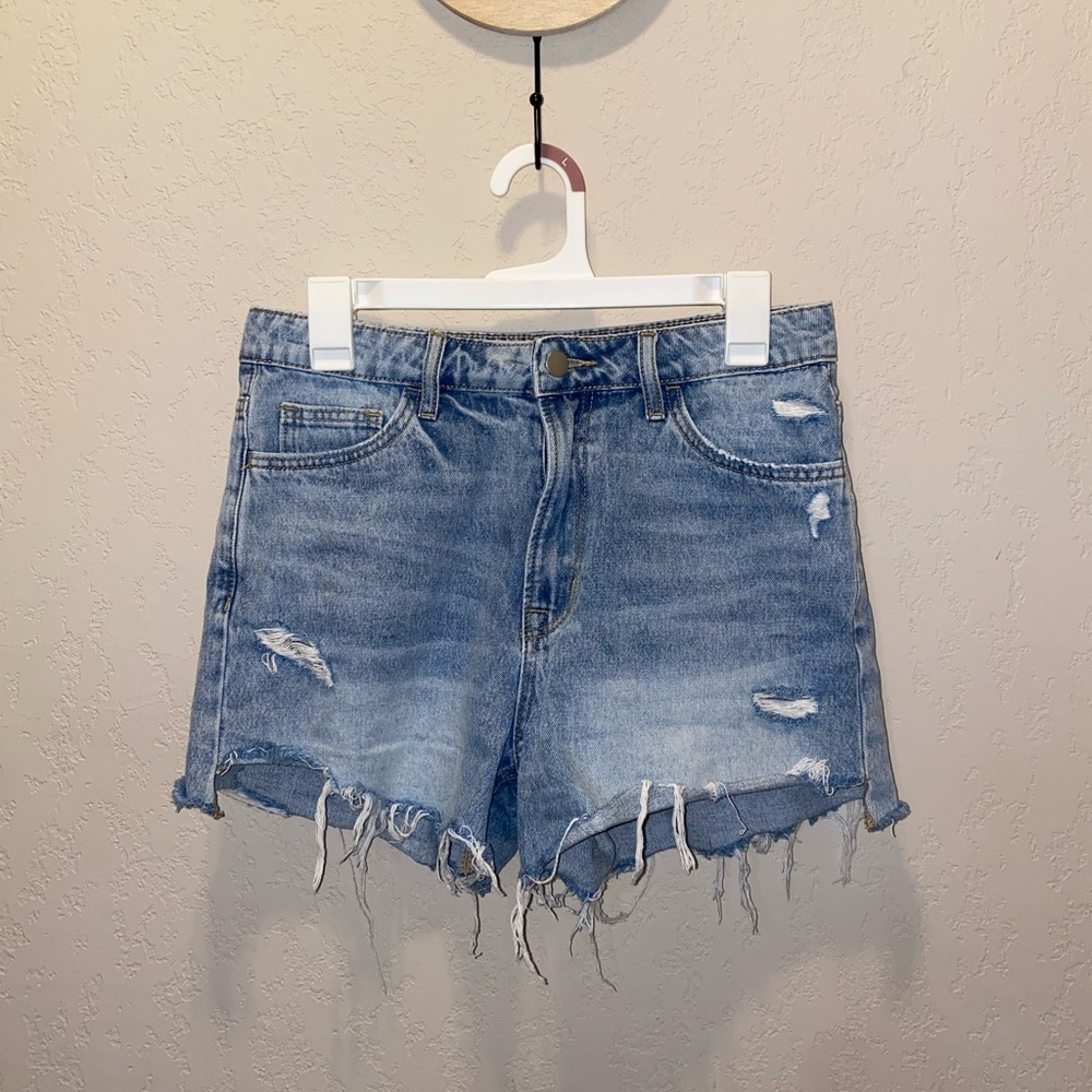 Altar'd State Light Blue Distressed Jean Shorts